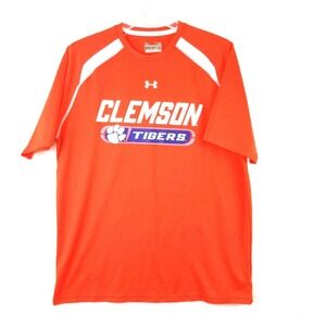 Under Armour Clemson Tigers Large Heat Gear Loose Fit Tee Shirt Size L